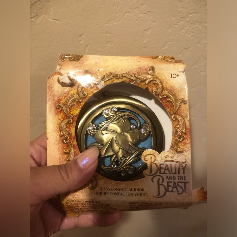 New Disney Beauty and the Beast glass compact mirror
